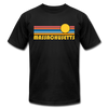 Massachusetts T-Shirt - Retro Sunrise Unisex Massachusetts T Shirt - black