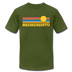Massachusetts T-Shirt - Retro Sunrise Unisex Massachusetts T Shirt - olive