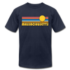 Massachusetts T-Shirt - Retro Sunrise Unisex Massachusetts T Shirt - navy