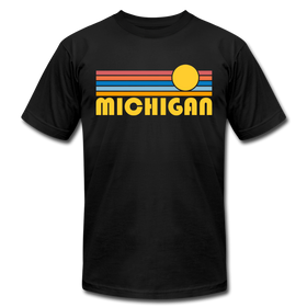 Michigan T-Shirt - Retro Sunrise Unisex Michigan T Shirt - black