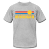 Michigan T-Shirt - Retro Sunrise Unisex Michigan T Shirt - heather gray