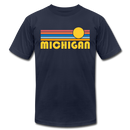Michigan T-Shirt - Retro Sunrise Unisex Michigan T Shirt - navy