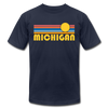 Michigan T-Shirt - Retro Sunrise Unisex Michigan T Shirt - navy