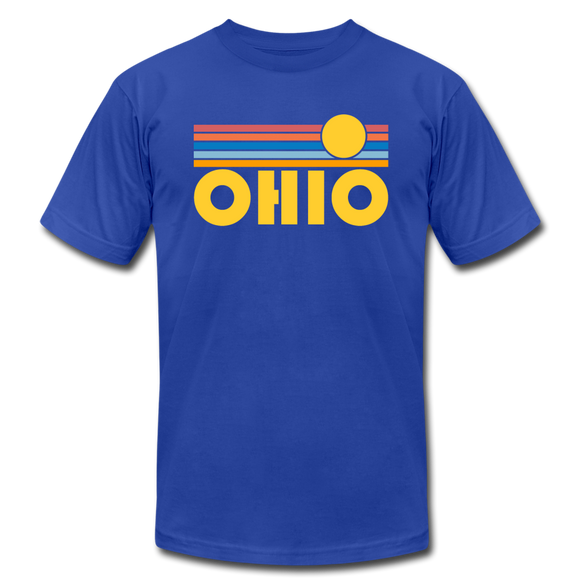 Ohio T-Shirt - Retro Sunrise Unisex Ohio T Shirt - royal blue
