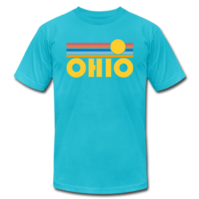 Ohio T-Shirt - Retro Sunrise Unisex Ohio T Shirt - turquoise