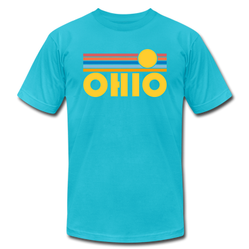 Ohio T-Shirt - Retro Sunrise Unisex Ohio T Shirt - turquoise