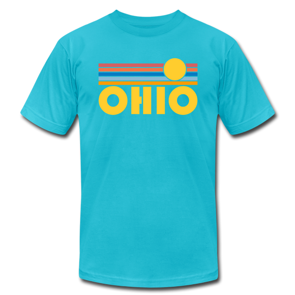 Ohio T-Shirt - Retro Sunrise Unisex Ohio T Shirt - turquoise