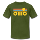 Ohio T-Shirt - Retro Sunrise Unisex Ohio T Shirt - olive