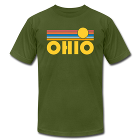 Ohio T-Shirt - Retro Sunrise Unisex Ohio T Shirt - olive