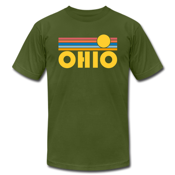 Ohio T-Shirt - Retro Sunrise Unisex Ohio T Shirt - olive