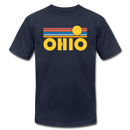 Ohio T-Shirt - Retro Sunrise Unisex Ohio T Shirt - navy