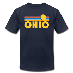 Ohio T-Shirt - Retro Sunrise Unisex Ohio T Shirt - navy