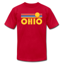 Ohio T-Shirt - Retro Sunrise Unisex Ohio T Shirt - red