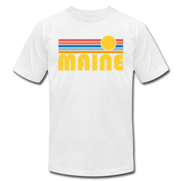 Maine T-Shirt - Retro Sunrise Unisex Maine T Shirt - white