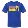 Maine T-Shirt - Retro Sunrise Unisex Maine T Shirt - royal blue