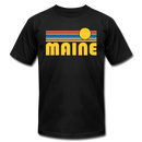 Maine T-Shirt - Retro Sunrise Unisex Maine T Shirt - black