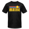 Maine T-Shirt - Retro Sunrise Unisex Maine T Shirt - black