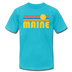 Maine T-Shirt - Retro Sunrise Unisex Maine T Shirt - turquoise