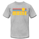 Maine T-Shirt - Retro Sunrise Unisex Maine T Shirt - heather gray
