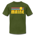Maine T-Shirt - Retro Sunrise Unisex Maine T Shirt - olive