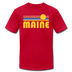 Maine T-Shirt - Retro Sunrise Unisex Maine T Shirt - red