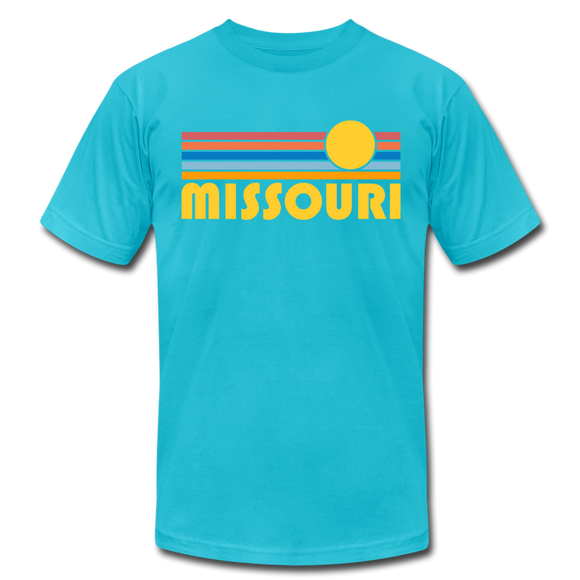 Missouri T-Shirt - Retro Sunrise Unisex Missouri T Shirt - turquoise