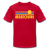 Missouri T-Shirt - Retro Sunrise Unisex Missouri T Shirt - red