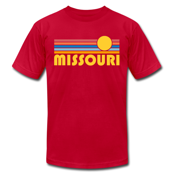 Missouri T-Shirt - Retro Sunrise Unisex Missouri T Shirt - red