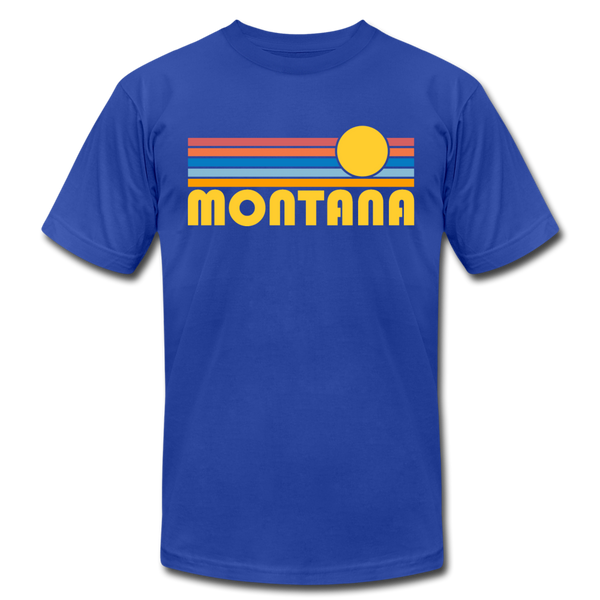 Montana T-Shirt - Retro Sunrise Unisex Montana T Shirt - royal blue