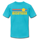 Montana T-Shirt - Retro Sunrise Unisex Montana T Shirt - turquoise