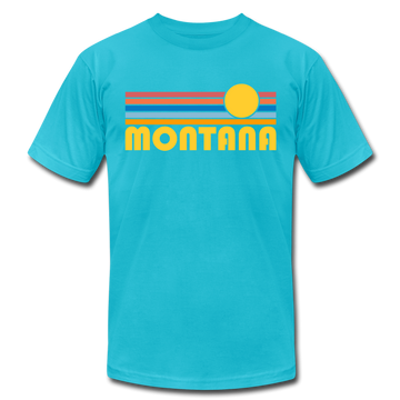 Montana T-Shirt - Retro Sunrise Unisex Montana T Shirt - turquoise