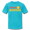 Montana T-Shirt - Retro Sunrise Unisex Montana T Shirt - turquoise