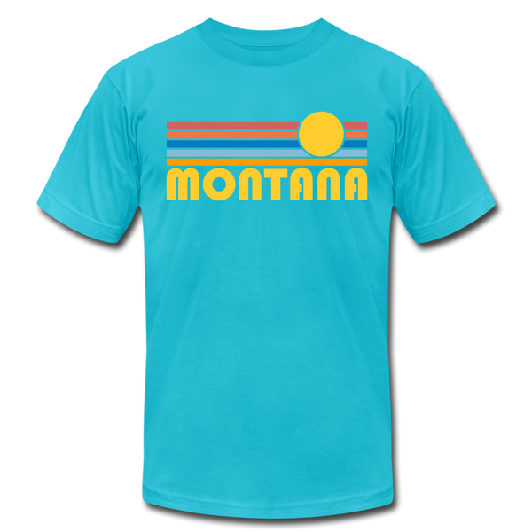 Montana T-Shirt - Retro Sunrise Unisex Montana T Shirt - turquoise