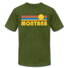 Montana T-Shirt - Retro Sunrise Unisex Montana T Shirt - olive