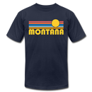 Montana T-Shirt - Retro Sunrise Unisex Montana T Shirt - navy
