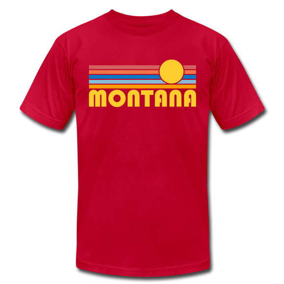 Montana T-Shirt - Retro Sunrise Unisex Montana T Shirt - red