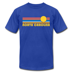 North Carolina T-Shirt - Retro Sunrise Unisex North Carolina T Shirt - royal blue