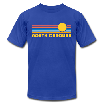 North Carolina T-Shirt - Retro Sunrise Unisex North Carolina T Shirt - royal blue