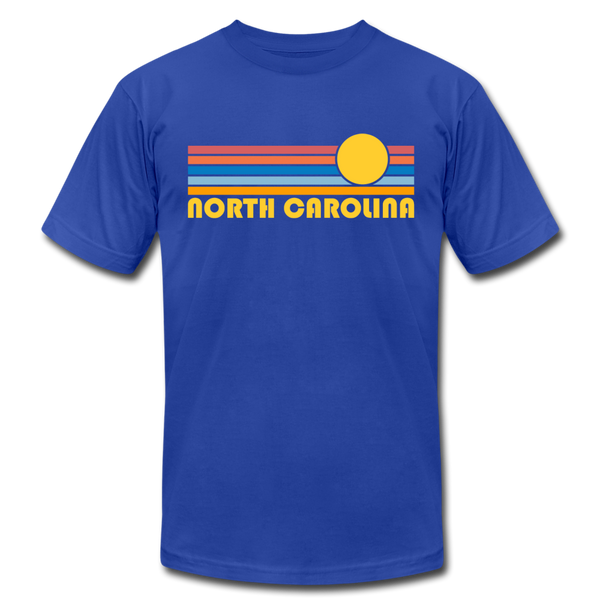 North Carolina T-Shirt - Retro Sunrise Unisex North Carolina T Shirt - royal blue