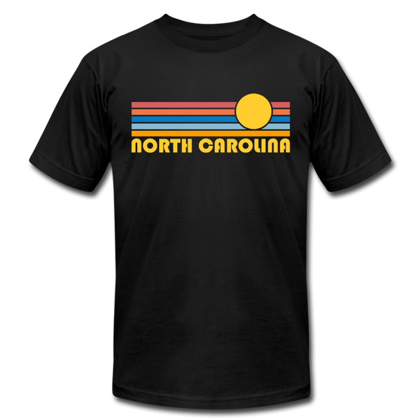 North Carolina T-Shirt - Retro Sunrise Unisex North Carolina T Shirt - black