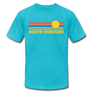 North Carolina T-Shirt - Retro Sunrise Unisex North Carolina T Shirt - turquoise