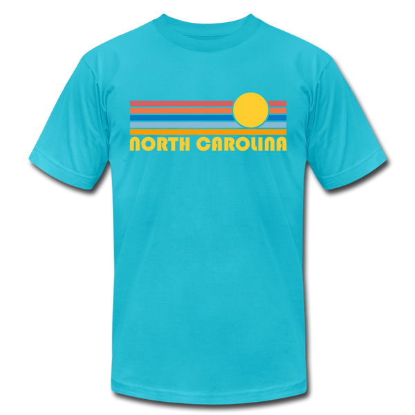 North Carolina T-Shirt - Retro Sunrise Unisex North Carolina T Shirt - turquoise