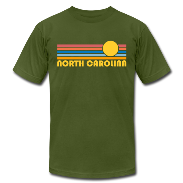 North Carolina T-Shirt - Retro Sunrise Unisex North Carolina T Shirt - olive