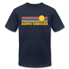 North Carolina T-Shirt - Retro Sunrise Unisex North Carolina T Shirt - navy