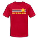 North Carolina T-Shirt - Retro Sunrise Unisex North Carolina T Shirt - red