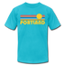 Portland, Oregon T-Shirt - Retro Sunrise Unisex Portland T Shirt - turquoise