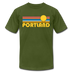 Portland, Oregon T-Shirt - Retro Sunrise Unisex Portland T Shirt - olive