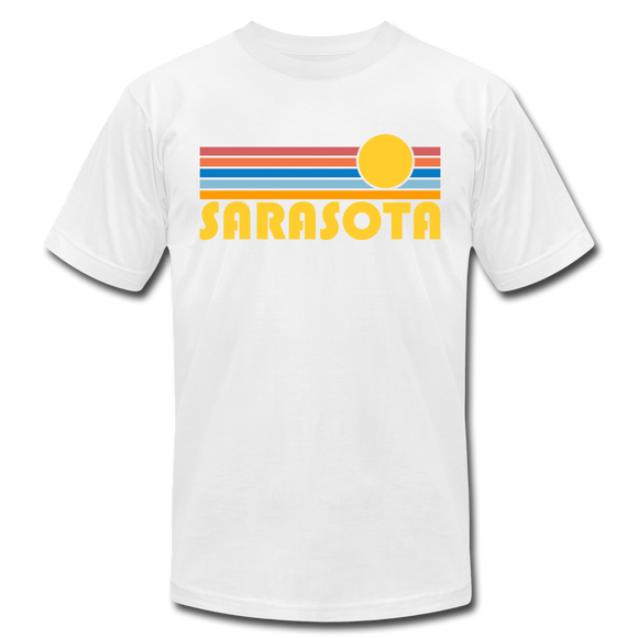 Sarasota, Florida T-Shirt - Retro Sunrise Unisex Sarasota T Shirt - white