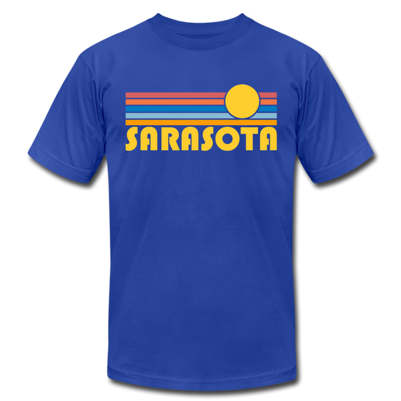Sarasota, Florida T-Shirt - Retro Sunrise Unisex Sarasota T Shirt - royal blue
