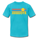 Sarasota, Florida T-Shirt - Retro Sunrise Unisex Sarasota T Shirt - turquoise